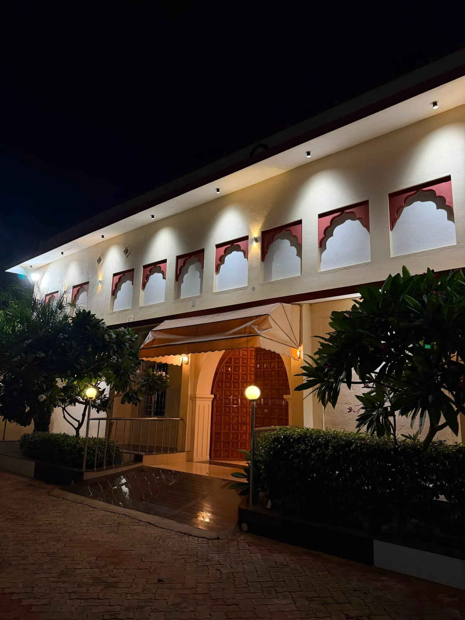 The hotel after dark